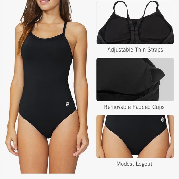 BALEAF Women Size 32 | XS Athletic Training Adjustable Strap One Piece Swim Suit - Picture 2 of 7